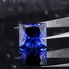 Lösa ädelstenar prinsessa klippt kungblå labor labor laborerad safir för ringtillverkning