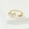 Wedding Rings European And American Copper Alloy Dripping Love Heart Ring Fashion White Open Pure For Couples