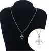 Pendant Necklaces 2023 Handmade Silver Color Airplane Necklace Aircraft Choker Alloy Clavicle Chain For Women Men Jewelry