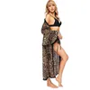 Women's Sleepwear 2023 Senaste mode i Europa och Amerika Sexig charmig leopardtryck Kvinnors ett stycke Long Nightgown Pyjamas hus