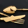 Dinnerware Sets 24Pcs Set Luxury Stainless Steel Cutlery Knives Forks Teaspoons Tableware Kitchen Flatware Mirror Tablespoons