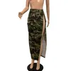 Rokken camouflage sexy side split denim lang voor vrouwen 2023 modezakken hoge taille rits rok rok vrouwelijk y2k goth feest rok