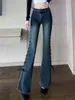 Jeans Spring 2022 Womens High Waist Women's Lace Up Skinny Jeans Woman Denim Capris Pants Jean Mom Flare Jeans Trousers Aesthetic