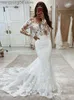 Sukienki imprezowe boho sukienki ślubne syrena koronka długie rękawy suknia ślubna vintage biała kość słoniowa niestandardowa luksusowa sukienka ślubna 2021 T230502