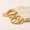 Boucles d'oreilles créoles Uworld élégant plaqué or 18 carats Oma l'étiquette Mira bijoux en acier inoxydable étanche tempérament femmes