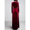 Casual Dresses Vintage Velvet Party Plus Size Dress Black Women Elegant Long Sleeve Ball Gown Fall Winter