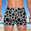 Maillots de bain pour hommes noir et blanc imprimé vache maillot de bain motif taches animaux rester en forme boxeurs de bain grande taille entraînement