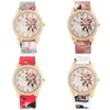 Montre-bracelets Fashion Ladies regarde les femmes imprimées Watch Watch Luxury Casual Quartz en cuir en cuir Corloges robes féminines