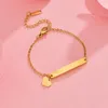 Link Bracelets Laser Engrave Baby Star Nameplate Bracelet Stainless Steel For Children Kids Chain Jewelry Gift