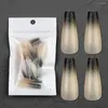 False Nails 24Tips/Opp Black Gradient Extension Forms Acrylic Nail Tips Press On Gel Polish Artificial Art Sets