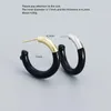 Hoopörhängen 925 Sterling Silverörhänge Typ C Dripping Oil Hollow Tube Twist Convex Oval Ear Ring Buckle Retro Trend Kvinnliga smycken