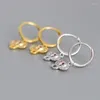 Hoop Earrings 925 Silver Small Circle Rings 18k Gold Color Animal Baby Elephant Pendant Piercing Brinco Women Pendientes