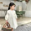 Mädchen Kleider Koreanischen Stil 2023 Frühling Baby Mädchen Party Prinzessin Kleid Spitze Kragen Langarm Kleinkinder Kinder Ballkleid Kinder Fee