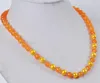 Choker Många färg kan välja av Akoya odlad pärla/orange runda pärlor halsband 18 "