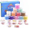 Modélisation de la pâte à l'argile 12Pack 70ml Kit de Slime au beurre Faux Bonbons parfumés Fluffy Party Antistress Jouets Doux Et Extensible Charme s Pour Les Enfants