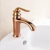 Grifos de lavabo de baño de alta calidad de lujo al por menor rosa dorado cobre antiguo latón torneira y grifos fríos RS301