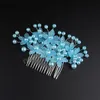 Fashion Red Flower Hair Comb Bridesmaid Crystal Hair Clip Bridal Hairpin Wedding Hair Jewelry For Women Party Hairband Gift