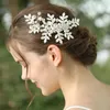 Klipsy do włosów wykwintne kryminanie liści kwiatowe klip na głowę akcesoria ślubne dla panny młodej tiara biżuteria srebrna kolor