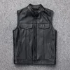 Men's Vests Men Casual Pu Vest Waistcoat Winter Jacket Turn-Down Collar Coat Male Sleeveless Leather Clothes Clothing S-3XL