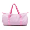 Borsoni 1Pc Seersucker Cotone Rosa Borsa da viaggio Borsa da cabina morbida/leggera Borsa a mano Bagaglio a mano Fitness Spalla per bambini/Signora