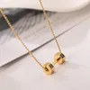 Pendant Necklaces Dumbbel Necklace For Men Women Fit Lift Gold Color Stainless Steel Trendy Jewelry Gift Wholesale(GN266)