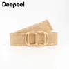 その他のファッションアクセサリーDeepeel 5cm Woven Wide Belt Bohemian Style Womem's Elastic Waistband for Summer Beach Dress Decor Cummerbund Decor Accessories J230502