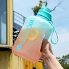 Mugs 2 Liter Sports Water Bottle With Straw Large Capacity Fitness With Scale Gradient Kettle Outdoor Plastic Portable Water Bottle Z0420