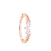 Klusterringar Rose Gold Regal Swirl Tiara Ring Fashion Female Clear Crystals Sterling Silver Jewelry for Woman Party Proposal