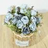 Decoratieve bloemen Silk Artificial Roses Bouquet voor Wedding Tafel Party Vazen Room Home Decoratie Fake Flower Arrangement Bulk