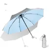 Paraplyer 8 revben fick mini paraply anti uv paraguas sol regn vindtät lätt vikbar bärbar för kvinnor män barn