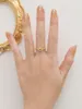 Toca de cluster de açúcar pequeno anel de diamante amarelo feminino de topázio natural Índice de gemas de luxo de luxo