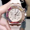 Designer Women's Watch 37mm in acciaio inossidabile orologio in gomma Cingcio con diamante Specchio a pezzi a sei pin Trave
