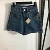 Women's Shorts designer Womens Waist Jeans Design Embroidered Short Pants Vintage Blue Jean Summer Casual IHY6
