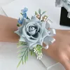 Fiori decorativi Sposo Sposa Corsage Flower Set da polso Bracciali artificiali Accessori da sposa