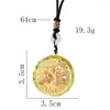 Hänge halsband Reiki Energy Natural Olivine Geometry Tree of Life Crystal Quartz Halsband Patanjali Yoga Healing Charm Dangle Jewelry