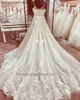 Parti Elbiseleri Spagetti kayışları çıplak örgü açıkta kalan kemikli gelinlik prenses dantel gelin elbisesi kleider Damen Hochzzeit T230502