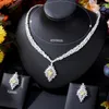 펜던트 목걸이 소라 모어 고급 낭만적 인 CZ Crystal Necklace Set Women Girl 신부 결혼식 완전 반짝이 2023 유행 슈퍼 선물