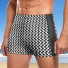 Herrbadkläder Houndstooth med hundar simningstammar svartvitt m design trender pool badboxare skjuter upp vistelse-i-form man