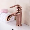 Grifos de lavabo de baño de alta calidad de lujo al por menor rosa dorado cobre antiguo latón torneira y grifos fríos RS301