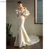 Party Dresses New Mermaid Wedding Dresses Satin Bridal Dress Classic V-neck Vestido De Noiva Lace Up Trumpet Gown Customize Robe De Mariee T230502