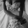 Festklänningar lorie prinsessa bröllopsklänningar satin älskling spets bröllop brudklänningar långa tåg elfenben bröllop boll klänning t230502