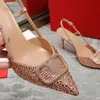 2023 cristal chaussures à talons hauts talons chaussures de mariage sandales haut de gamme Cendrillon mariée strass perle mode féminine grande taille petite taille 35-40 -466