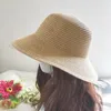 Cappelli a tesa larga Cappello da donna con visiera parasole estiva fai-da-te intrecciata a mano da donna