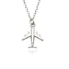 Pendant Necklaces 2023 Handmade Silver Color Airplane Necklace Aircraft Choker Alloy Clavicle Chain For Women Men Jewelry