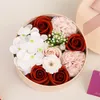 Decorative Flowers Valentine's Day Gift Soap Flower Small Round Box Bouquet Roses Wedding Home Decoration Hand Art