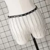 Ремни моды сеть моды Тассель Тастика Женская юбка Y2K Link Streetwear Шик См. В фестивале юбок Рейв Голографический пояс