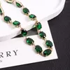 Choker Dvacaman Vintage Green Crystal Necklace High Quality Copper Inlaid With Zircon For Women Sparkly Jewelry Wedding