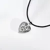 Pendentif Colliers Fleur Po Cadre En Cuir Corde Collier Pour Femmes Coeur Forme Bijoux Cadeau YT-N235