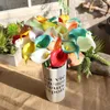 Fiori decorativi 36 cm Artificiale Calla Lily Pu Plastica Mini Bouquet Real Touch Piante finte Festa di nozze Decorazione del giardino di casa Regalo