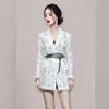 Women's Jackets High Quality Luxury Runway Coat Woman 2023 Spring Fashion Elegant Temperament Double Breasted Button Lace Suit Jacket